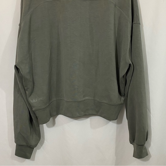 Lululemon Softstreme Perfectly Oversized Cropped Crew Sweatshirt in Sage Grey - Picture 8 of 9